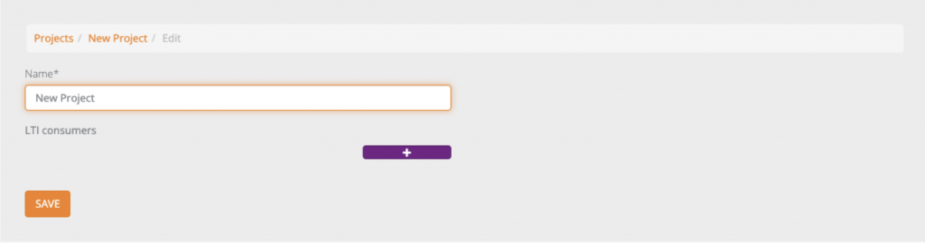 Click purple add button to add LTI key and secret